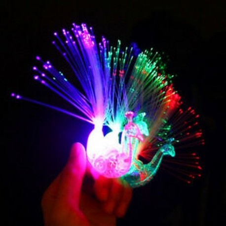 5db 5 / 10Pc Peacock Light Up ujj gyűrű lézer LED izzó sötét pálca gyerekek fél játékok
