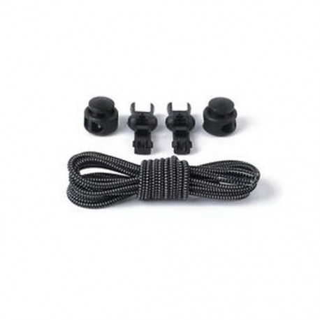 Fekete-fehér 1Pair Elasztikus No-Tie Locking cipőfűző cipőfűző cipő csatokkal sportcipő számára