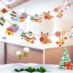 1db 2m hosszú Karácsonyi függő dekoráció - girland - Mikulás - Rénszarvas - Házikó - Ajándék mintás - 7