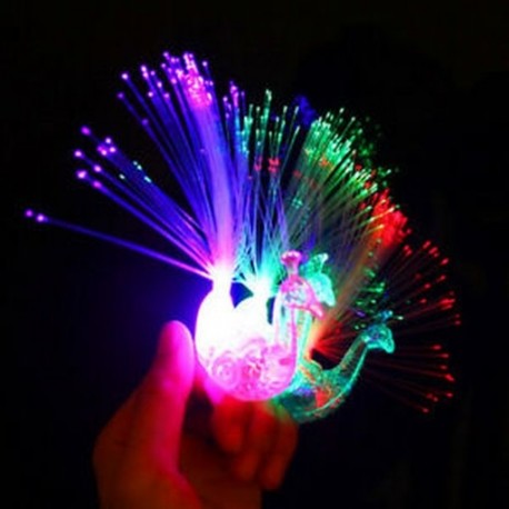 1db 5 / 10Pc LED-es páva világít Finger Ring lézer ragyogás a Dark Stick Party Kids játékok