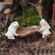 1db nyúl Miniatűr kézműves növényi tündérfűke babaház dekoráció kerti dísz DIY új