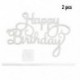 2db Happy Birthday - Sötét rózsaszín csillogó akril tortadísz szülinapra