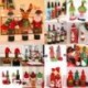 * 6 Hóember Karácsonyi Santa Pants Candy táskák Bor harisnya üveg ajándék táska Xmas dekoráció