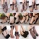 8 Vintage női necc hálós fodros rövid boka magas zokni csipke rövid harisnya