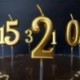 8-as - Arany színű számgyertya tortadísz szülinapra