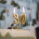 8-as - Arany színű számgyertya tortadísz szülinapra