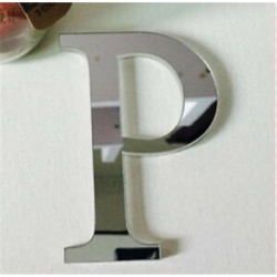 P betű 26 betűk DIY akril fal matrica 3D tükör matricák lakberendezési fal művészet falfestmény