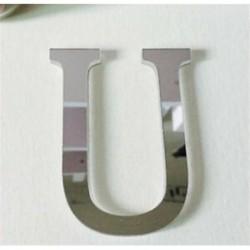 U betű 26 betűk DIY akril fal matrica 3D tükör matricák lakberendezési fal művészet falfestmény