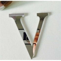 V. betű 26 betűk DIY akril fal matrica 3D tükör matricák lakberendezési fal művészet falfestmény