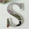 S betű 3D tükör fal matrica 26 betűk DIY művészet falfestmény otthoni dekoráció akril ezüst matricák