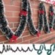 Red Bowknots 2m-es karácsonyfa Bowknots Tinsel Garland fali ajtó dekoráció Home Party díszek