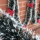Arany Bowknots 2m-es karácsonyfa Bowknots Tinsel Garland fali ajtó dekoráció Home Party díszek