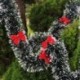 Arany golyók 2m-es karácsonyfa Bowknots Tinsel Garland fali ajtó dekoráció Home Party díszek