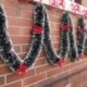 Arany golyók 2m-es karácsonyfa Bowknots Tinsel Garland fali ajtó dekoráció Home Party díszek