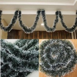Egyszerű sötétzöld 2m-es karácsonyfa Bowknots Tinsel Garland fali ajtó dekoráció Home Party díszek