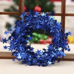 Kék 7.5M karácsonyfa lógó csillag fenyő Garland karácsonyi díszítés dísz JP