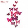 Rózsaszín 12db 3D pillangó design matrica művészet fali matricák szoba dekoráció lakberendezés
