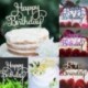 Happy Birthday - Ezüst színű akril tortadísz szülinapra - 1