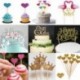 Sweet 16 - Arany színű kerek akril tortadísz szülinapra