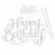 Happy Birthday - Arany színű akril tortadísz szülinapra
