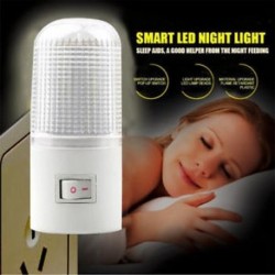1W 4 LED éjszakai fény éjjeli lámpa falra szerelhető US Plug hálószoba világítás izzó