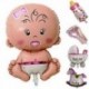 Rózsaszín 5Pcs / Set Baby Shower Foil Keresztelő léggömbök Dekoráció Gyerekek Party Supply