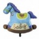 Rózsaszín 5Pcs / Set Baby Shower Foil Keresztelő léggömbök Dekoráció Gyerekek Party Supply