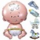 Kék 5Pcs / Set Baby Shower Foil Keresztelő léggömbök Dekoráció Gyerekek Party Supply