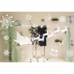 1db 50x70cm-es Télapó - Rénszarvas szán - Hópehely mintás ablakmatrica - Karácsonyi dekoráció - A03