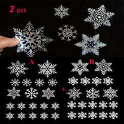 * A   * B 19 Újrahasznosítható fehér karácsonyi hópehely ablak matrica önzárások XMAS dekorációval