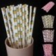 25 PCS Eperpapír szalma 25PCS fél ivás papír szalma baba zuhany Favor Summber Beach születésnapi dekoráció