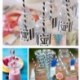 25 PCS Eperpapír szalma 25PCS fél ivás papír szalma baba zuhany Favor Summber Beach születésnapi dekoráció