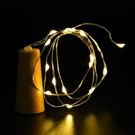 Meleg fehér Cork alakú 10 LED éjszakai fény Cooper Wire csillagos fény borosüveg lámpa dekoráció