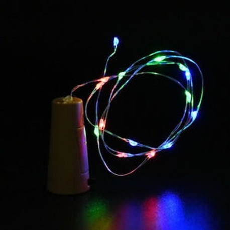 Színes 10 LED-es parafa alakú éjszakai fénycsillagos fényű Cooper huzal borosüveg lámpa dekor