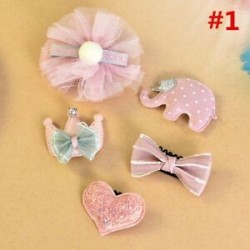 * 1 5Pcs / Set 6Pcs baba lány haj klipek készlet Bowknot virág szív korona fejfedők Kids Hairpins