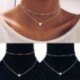 Arany Vintage nők szív medál egyszerű dupla rétegek choker lánc nyaklánc ékszer