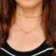 Arany Vintage nők szív medál egyszerű dupla rétegek choker lánc nyaklánc ékszer