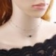 Ezüst Vintage nők szív medál egyszerű dupla rétegek choker lánc nyaklánc ékszer