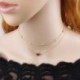 Ezüst Vintage nők szív medál egyszerű dupla rétegek choker lánc nyaklánc ékszer