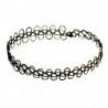 Fekete (egyrétegű) Tattoo Choker Stretch nyaklánc fekete retro henna rugalmas 80-as évek 90-es évek ékszer divat