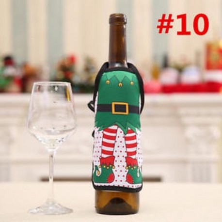 * 10 Piros borosüveg fedél táskák hóember Mikulás karácsonyi dekoráció Xmas dekoráció