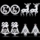 Szarvas 2PCS Christmas White Elk Bell szarvas Xmas fa függő díszek fél dekoráció