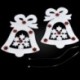 Szarvas 2PCS Christmas White Elk Bell szarvas Xmas fa függő díszek fél dekoráció