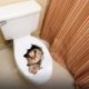 Kivehető DIY 3D macska WC-matricák Fürdőszoba művészet Vinyl lakberendezési fali matrica