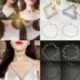 * 1 Ezüst Nők Pearl Bling geometriai alakzat szálak Mesh Choker gallér nyaklánc ékszerek