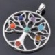 OM szimbólum Természetes drágakő Reiki Chakra gyógyító Hold kereszt gyöngyök ezüst medál nyaklánc
