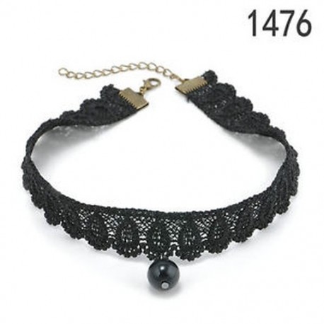 1476 Gótikus punk fekete bársony varázsa medál Choker nyaklánc kézzel készített retro ékszerek