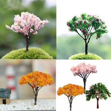 3X kerti dekoráció Bonsai Sakura fa miniatűr növény edények tündér dísz diy