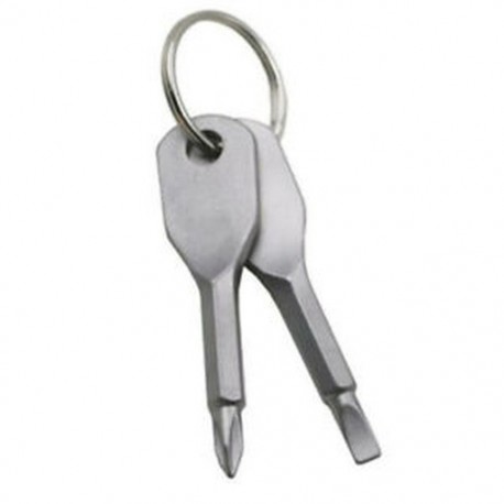 Ezüst Pocket Outdoor Tool EDC csavarhúzó rozsdamentes acél kulcstartó kulcstartó Multi Kit
