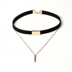 * 66 Vintage Retro fekete csipke kristály Charm medál Choker nyaklánc gótikus ékszerek